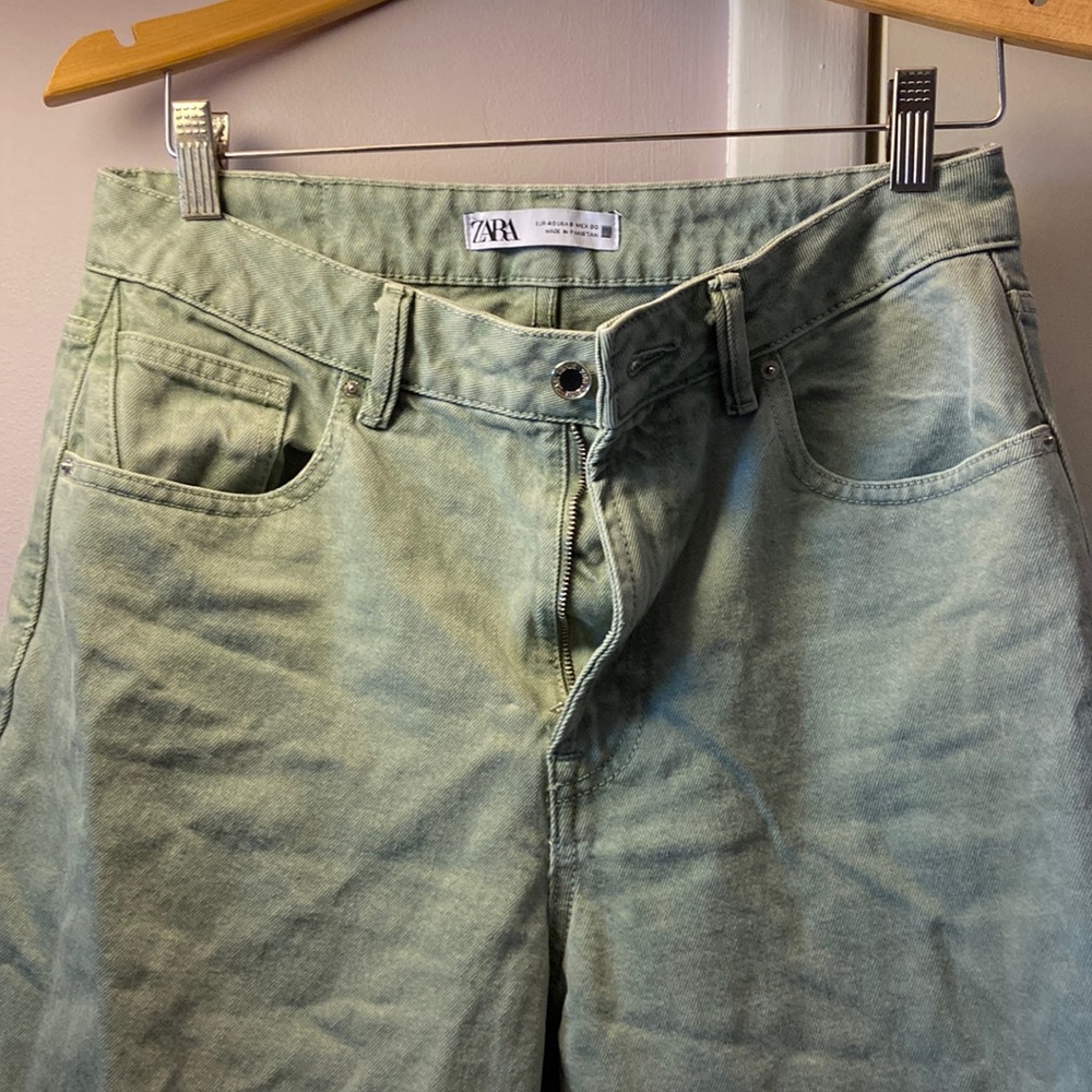Green zara jeans